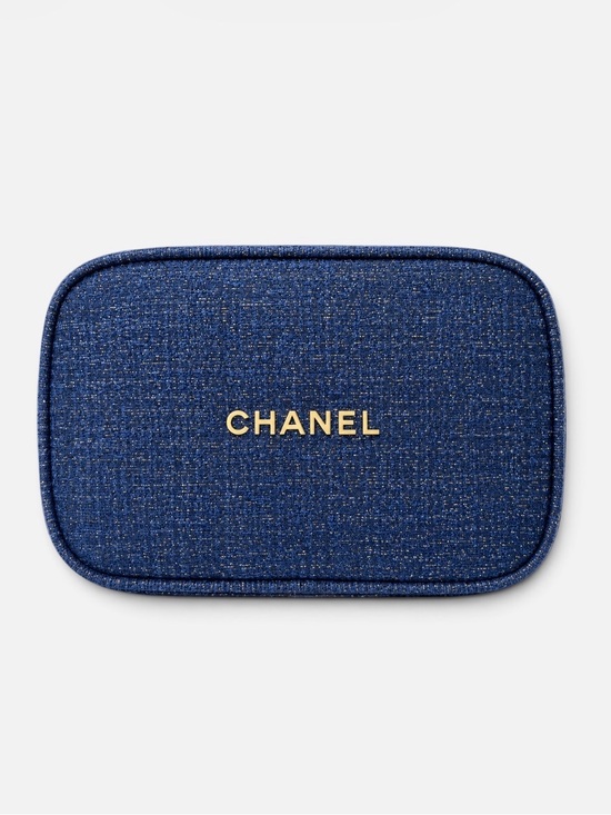 CHANEL Handbags - CHANEL - Limited Edition Holiday Navy Tweed Pouch